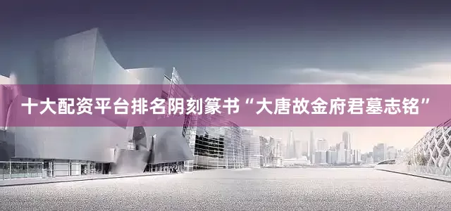十大配资平台排名阴刻篆书“大唐故金府君墓志铭”