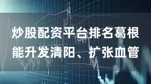 炒股配资平台排名葛根能升发清阳、扩张血管